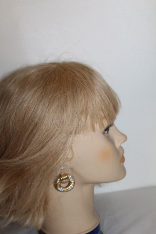Cercei vintage rotunzi cristale anii 60 - 70