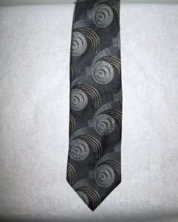 Cravata vintage print geometric gri "Stafford" anii '70