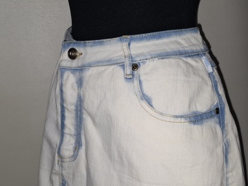 Fustă denim Fubu anii ’90 – bleu deschis, prespălată, vintage - Img 6