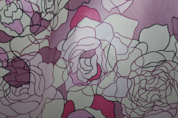 Fustă lila print floral anii 60