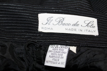 Fustă retro Il Baco da Seta – grosgrain mătase neagră, anii ’80-’90 - Img 6