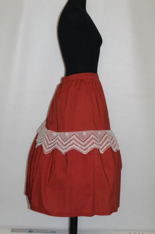 Fustă vintage cărămizie cu dantelă – anii ’50 - Img 2