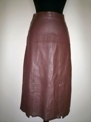 Fustă vintage din piele naturală Blumode – rock retro anii ’80