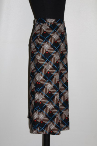 Fustă vintage print romburi anii 60- 70