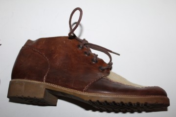 Ghete retro Gino Venturi anii ’80 – piele maro & crem, vintage street‑style - Img 5