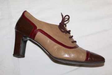 Ghetuțe stil pin‑up bicolor – piele naturală moale, vintage chic - Img 7