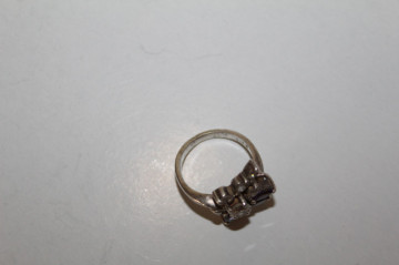 Inel vintage cu cristale și ametist – bijoux statement anii ’70 - Img 3