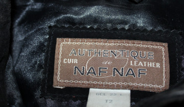 Jachetă/cămașă din piele întoarsă neagră anii ’90 – Naf Naf, rock vintage - Img 6