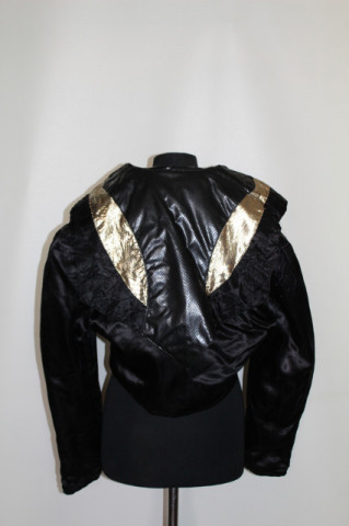 Jachetă retro Bitchic Khan Paris din satin și piele artificială – anii ’80 - Img 3