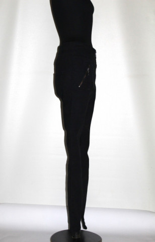 Jeans negru Pieces din denim subțire cu talie înaltă – skinny fit - Img 3