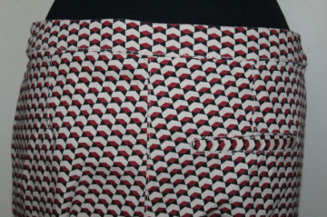 Pantaloni print geometric vișiniu repro anii 60
