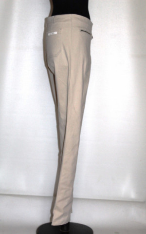 Pantaloni retro Max Trend – anii ’90, crem cu dungi fine - Img 2