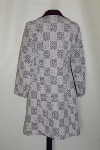 Pardesiu vintage flori în relief violet‑gri – anii ’60 - Img 5
