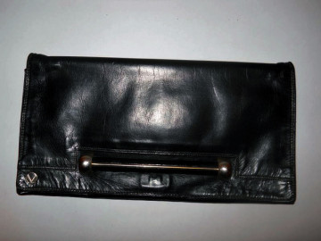 Plic vintage piele naturala neagra anii '70