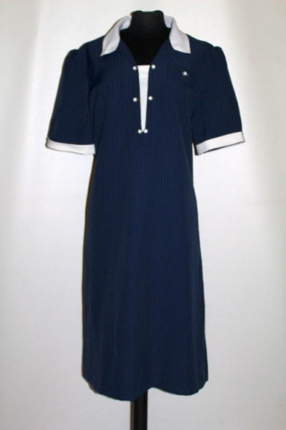 Rochie bleumarin dungi subțiri anii 80