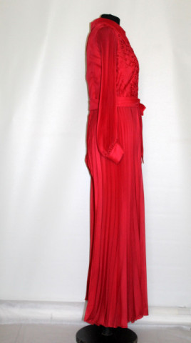 Rochie cu fustă pantalon plisată anii 70