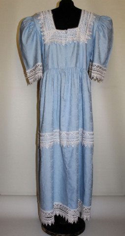 Rochie de ocazie bleu cu dantela anii '70 - '80