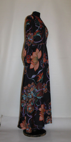 Rochie de seară din voal print floral anii 70