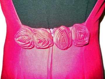 Rochie de seara vintage din santung roz persan anii '60