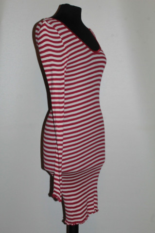 Rochie dungi orizontale Culture din mătase & bumbac – retro nautic cu vibe boho - Img 4