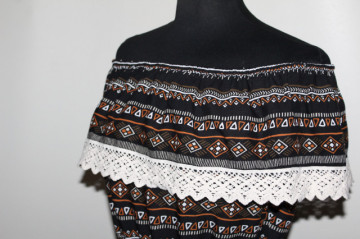 Rochie Julia Export repro anii ’70 – viscose negru cu print geometric - Img 4