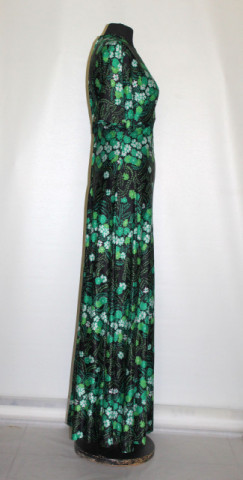 Rochie maxi flori verzi anii 70