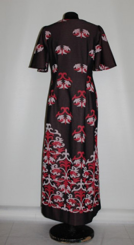 Rochie maxi print vegetal stilizat anii '70