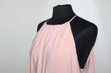 Rochie maxi roz antic repro anii 70