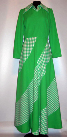 Rochie maxi verde anii '60 - '70