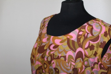 Rochie mod roz și verde – anii ’60, realizată manual - Img 6
