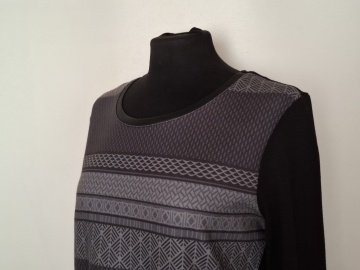 Rochie print geometric gri repro anii 70 - Img 5