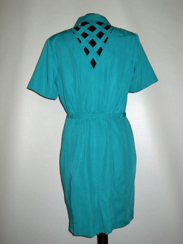 Rochie retro verde Java anii '80 - Img 4