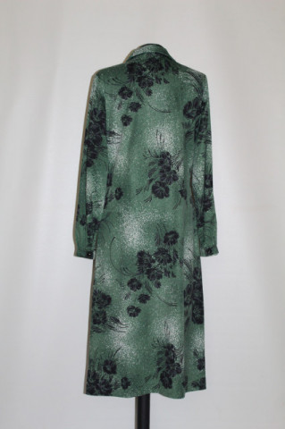 Rochie verde mentă print floral negru – vintage anii ’70 - Img 4