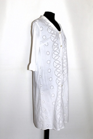 Rochie vintage albă cu broderie spartă – anii ’60 - Img 4