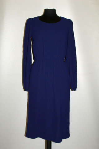 Rochie vintage bleumarin plisată anii 70