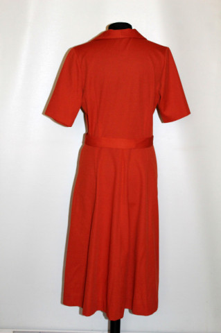 Rochie vintage cărămizie cu centură – anii ’70 - Img 3