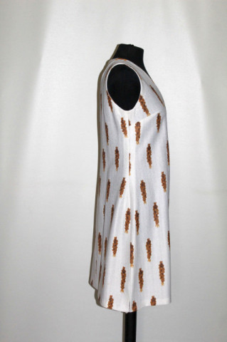 Rochie vintage cu print abstract maro și lame – anii ’60 - Img 2