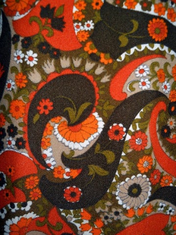Rochie vintage cu print floral oriental anii '60
