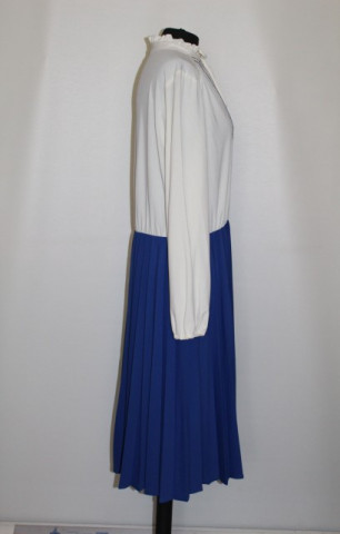 Rochie vintage fusta plisata albastru cerneala anii '70