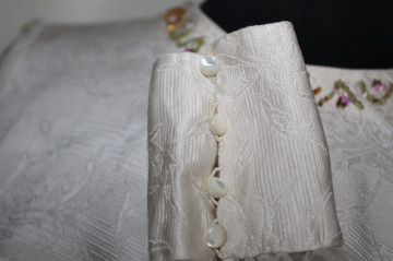 Rochie vintage ivoire broderie mărgele anii 60