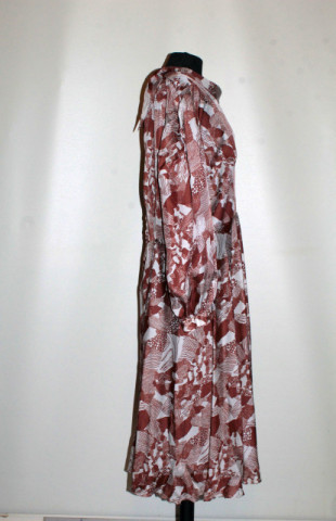 Rochie vintage midi cu print abstract maro – anii ’70 - Img 2