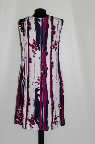 Rochie vintage mod violet, bleumarin si alb anii '60