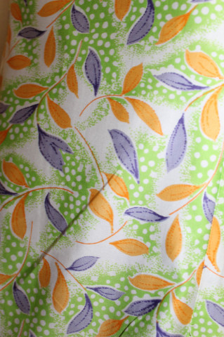 Rochie vintage print frunze și volane anii ’80 – bumbac satinat, stil retro - Img 7
