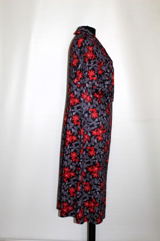 Rochie vintage print orhidee anii 70 - Img 3