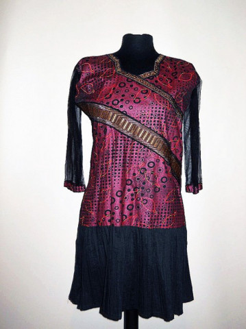 Rochie violet print pictat repro anii '70