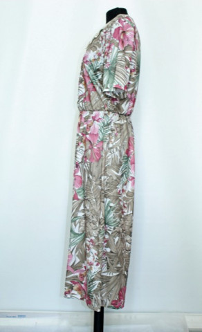 Salopeta vintage print orhidee anii '70