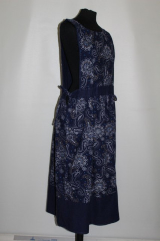 Sarafan paisley punctiform pe fond bleumarin anii '70