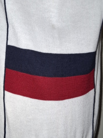 Vestă retro tricot fin Antony Moratto – alb cu dungi bleumarin - Img 4