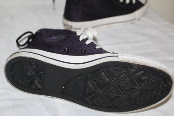 Bascheți Converse violet cu steluțe – sneakers vintage sport retro - Img 7