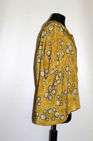 Bluza din mătase naturală cu print cercuri – rafinament anii ’50‑’60 - Img 2